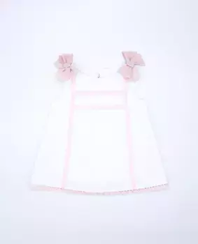 Платье пике для девочки с кружевом Fina Ejerique, белый