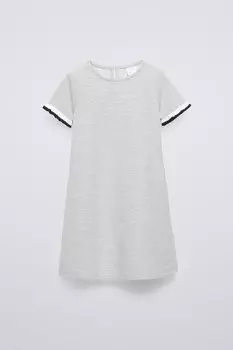 Платье пике ZARA, светло-серый