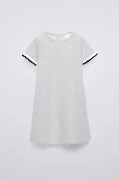 Платье пике ZARA, светло-серый