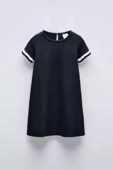Платье пике ZARA, темно-синий