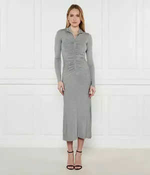 Платье Pinko миди облегающее, серый