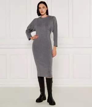 Платье Pinko шерстяное с длинными рукавами, серый