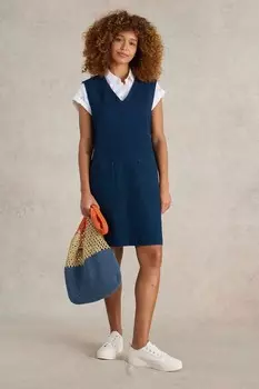 Платье пинни из джерси из кленового денима White Stuff, синий