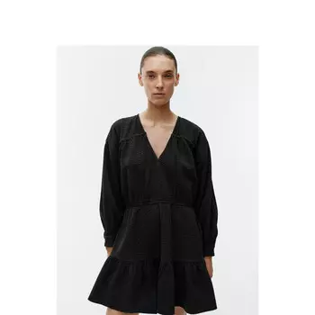 Платье плиссированное Arket с длинными рукавами, черный