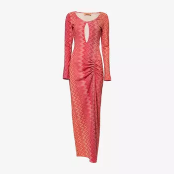 Платье плиссированное Missoni с запахом, вишневый