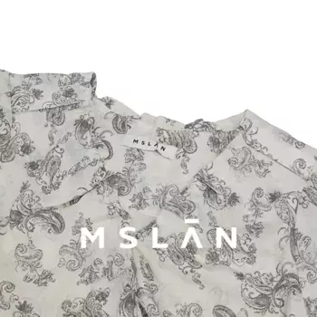 Платье плиссированное Mslan с завязками из бисера, миндальный