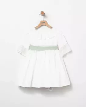 Платье плюмети для девочки с кружевом Coco Acqua, зеленый