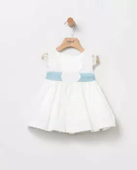 Платье плюмети для девочки с кружевом Coco Acqua, синий