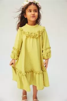 Платье плюмети с воланами H&M, желтый