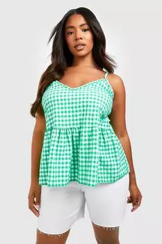 Платье plus с текстурированной короткой короткой Boohoo, зеленый