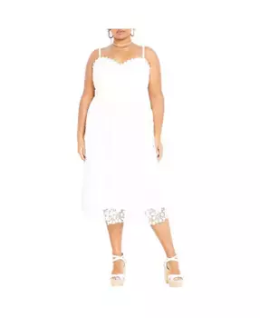 Платье плюс сайз Scarlet Lace CITY CHIC, белый