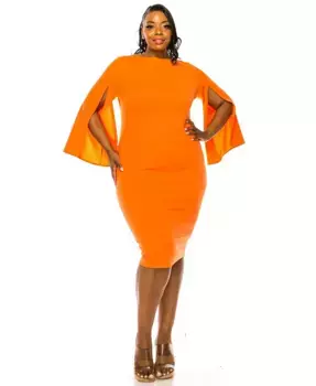 Платье Plus Size Clementine с разрезом на рукаве L I V D, оранжевый