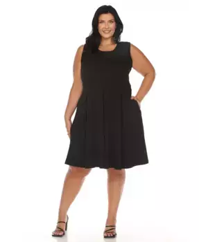 Платье Plus Size Fit and Flare White Mark, черный