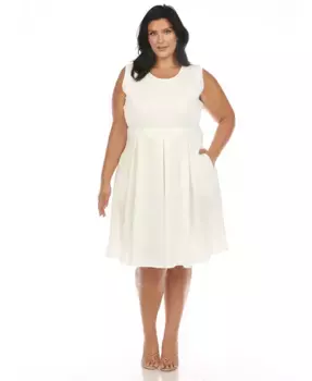 Платье Plus Size Fit and Flare White Mark, белый