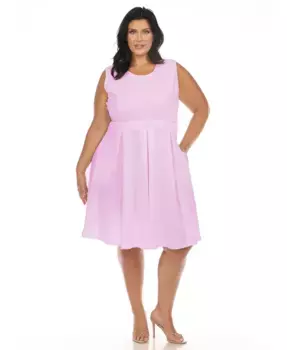 Платье Plus Size Fit and Flare White Mark, фиолетовый