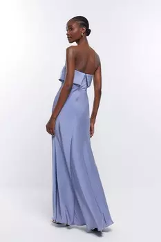 Платье подружки невесты бандо River Island, синий