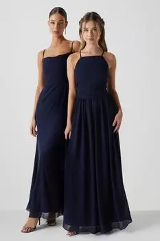 Платье подружки невесты на бретельках с крестом спереди для подростков Coast, темно-синий