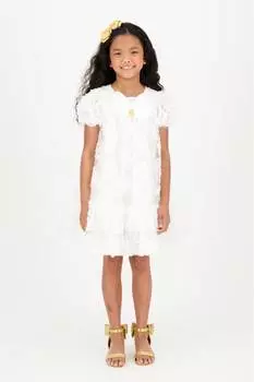 Платье-Подснежник Marta с цветочной аппликацией 3D Angels Face, белый