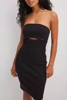 Платье Point NA-KD SCHUTERMAN THIN CUT OUT MIDI DRESS, черный