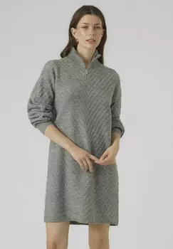 Платье Point Vero Moda HIGHNECK ZIP, цвет medium grey melange