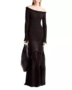 Платье Polly Metallic Altuzarra, черный