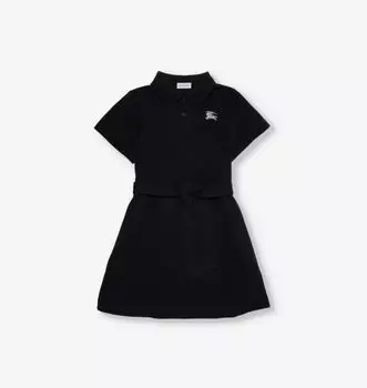 Платье-Поло Astrid ekd из хлопка-пике с вышивкой 3-14 лет Burberry, черный