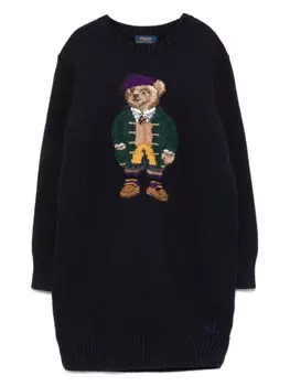 Платье Polo Bear-интарсия Ralph Lauren Kids, синий