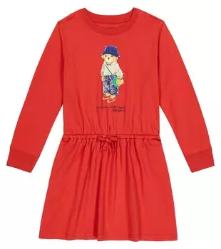 Платье Polo Bear из хлопкового джерси Polo Ralph Lauren, красный
