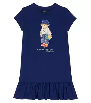 Платье Polo Bear из хлопкового джерси Polo Ralph Lauren, синий