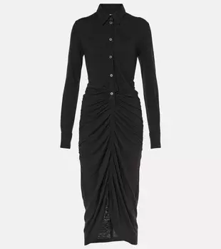 Платье-поло Ivalia из джерси со сборками Marant Etoile, черный