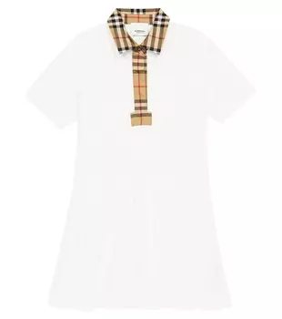 Платье-поло из хлопка в клетку Vintage Check Burberry, разноцветный