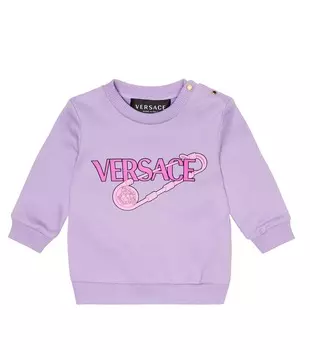 Платье-поло из хлопкового пике детской греки Versace Kids, мультиколор