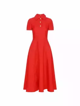 Платье-поло из крепа Valentino Garavani, красный