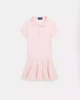 Платье-поло из пике для девочек Polo Ralph Lauren, светло-розовый