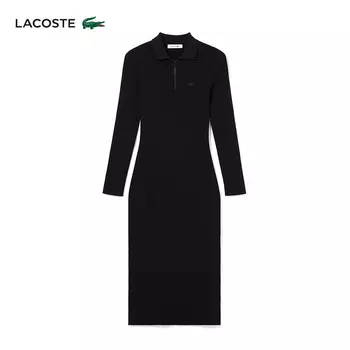 Платье-поло Lacoste на молнии, черный