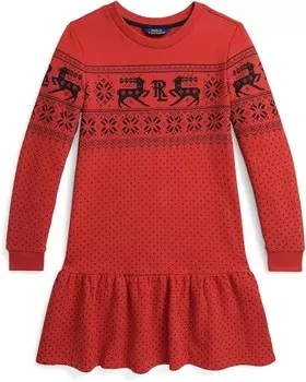 Платье Polo Ralph Lauren Kids Fair Isle Fleece Dress, цвет Cortina Deer Panel