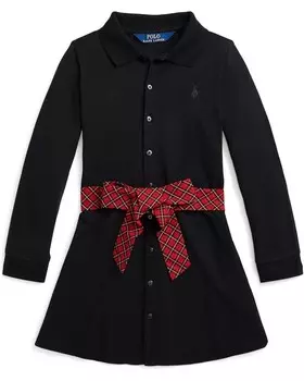 Платье Polo Ralph Lauren Kids Plaid-Sash Knit Oxford Dress, цвет FA23 Polo Black