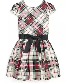 Платье Polo Ralph Lauren Kids Plaid Twill Dress, цвет 147 Cream Red Multi