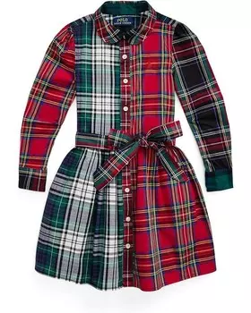 Платье Polo Ralph Lauren Kids Plaid Cotton Fun Shirtdress, разноцветный