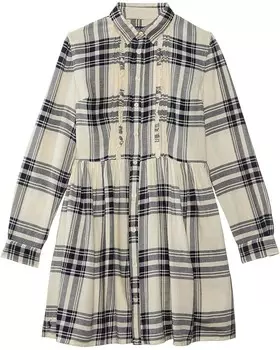 Платье Polo Ralph Lauren Kids Plaid Cotton Twill Shirtdress, цвет 148 Cream/Navy