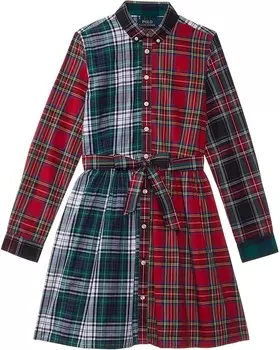 Платье Polo Ralph Lauren Kids Plaid Cotton Fun Shirtdress, разноцветный