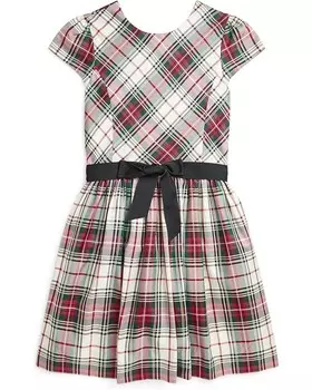 Платье Polo Ralph Lauren Kids Plaid Twill Dress, цвет 147 Cream Red Multi