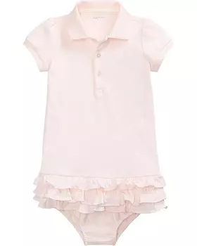 Платье Polo Ralph Lauren Kids Ruffled Polo Dress & Bloomer, цвет Delicate Pink