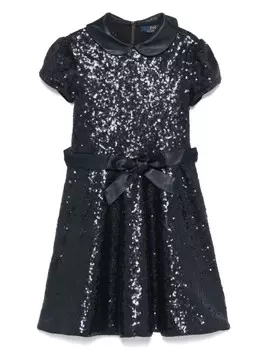 Платье POLO RALPH LAUREN KIDS с пайетками, синий