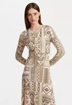 Платье Polo Ralph Lauren LONG SLEEVE DAY DRESS, кремовый пэчворк