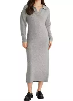 Платье-поло Raya Solid Maxi в дымчато-сером цвете 525 America, серый