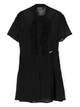 Платье поло с цветочным принтом Dsquared2 Kids, черный