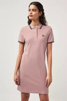 Платье-Поло с двойной окантовкой Fred Perry, розовый