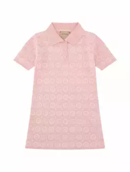 Платье-поло с монограммой Gucci, розовый