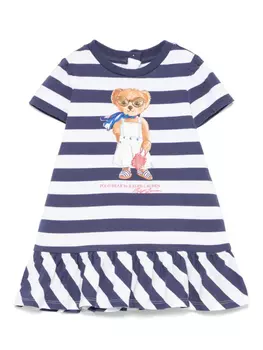 Платье-поло с рисунком медведя от POLO RALPH LAUREN KIDS, синий